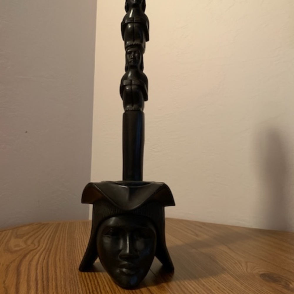 Vintage,wooden front door key hold,large ladle totem pole
